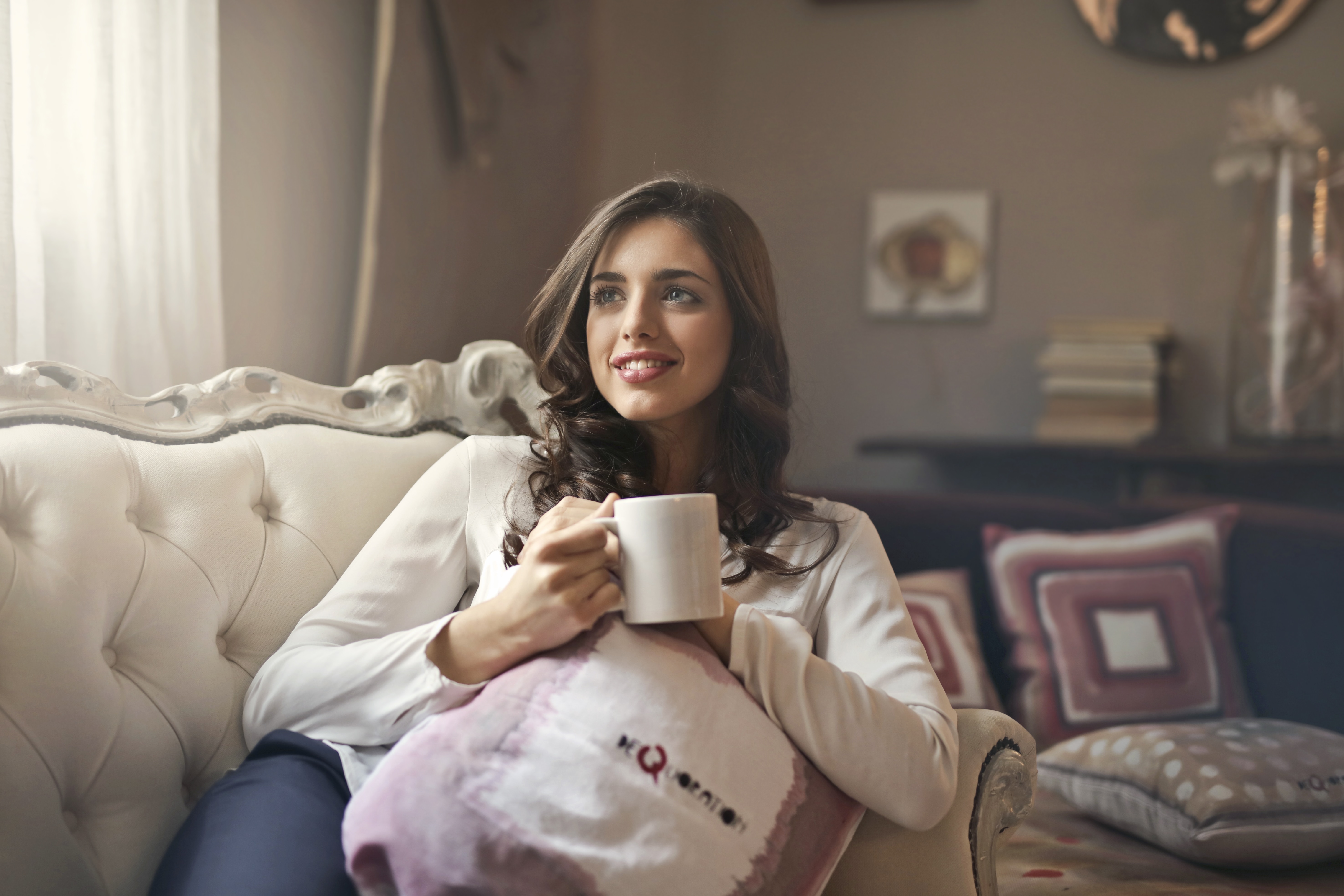 woman holding a mug